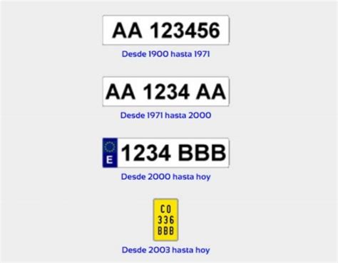 codigos de matriculación de autos